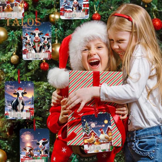 8 шт. рождественские украшения для держателей денег с двухсторонним скотчем, мультяшный узор, дизайн, рождественский декор, подвески