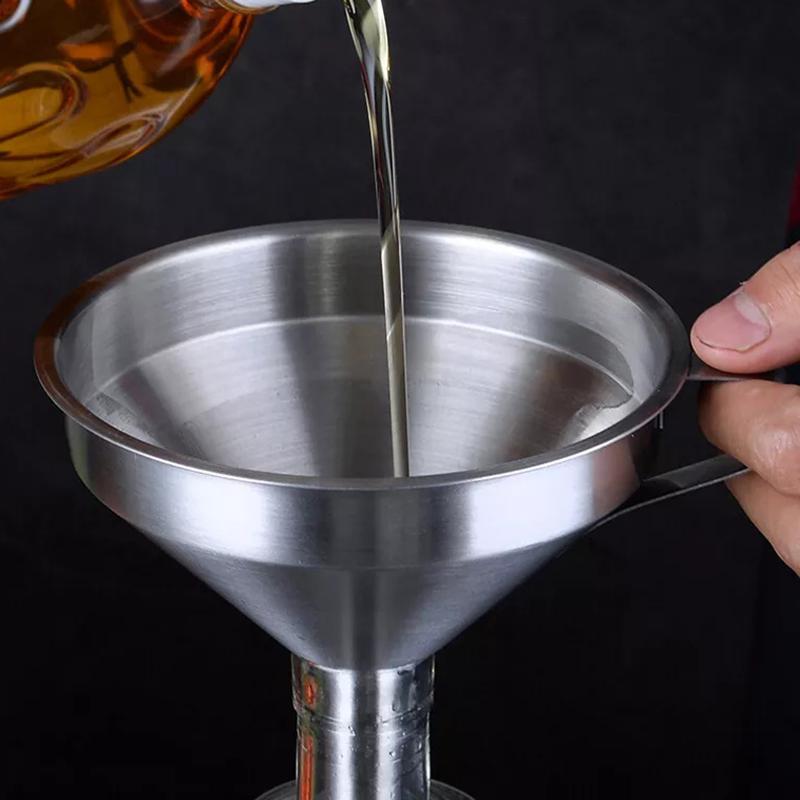 304 Stainless Steel Funnel Filter Household Chinese Medicine Oil Dregs Boiling Water Homebrew White Wine Filter 11/13/15Cm
