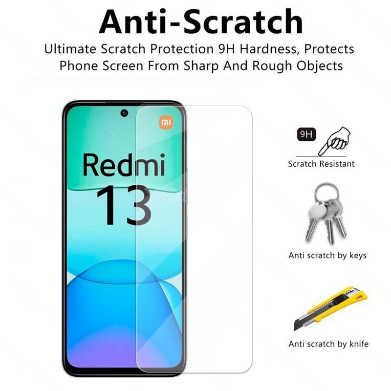 Для Xiaomi Redmi 13 Стекло Redmi 13 Закаленное Стекло Защитная Пленка для Экрана Телефона Закаленная Пленка 9D Пленка для Камеры Стекло Xiaomi Redmi 13