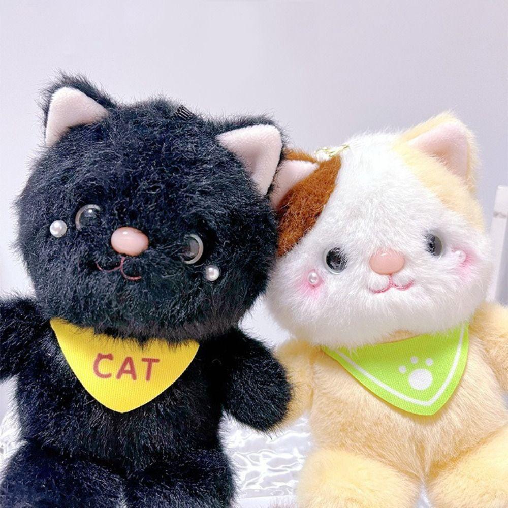 Stuffed Douding Cat Doll Figures Cartoon Cat Doll Pendant Anime Doll Cat Plush Doll Keychain Girls