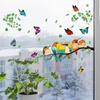 Home Wall Decoration Double-sided Branch Colorful Bird Butterfly Wall Sticker Electrostatic Glass Window Visual Wall Sticker