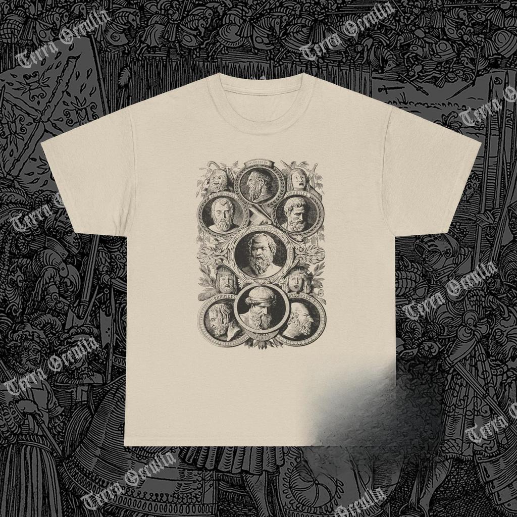 Футболка с древнегреческими философами, Футболка с философией, Футболка с Платоном, Футболка с Сократом, Еврипидом, Геродотом, Аристофан, Софокл