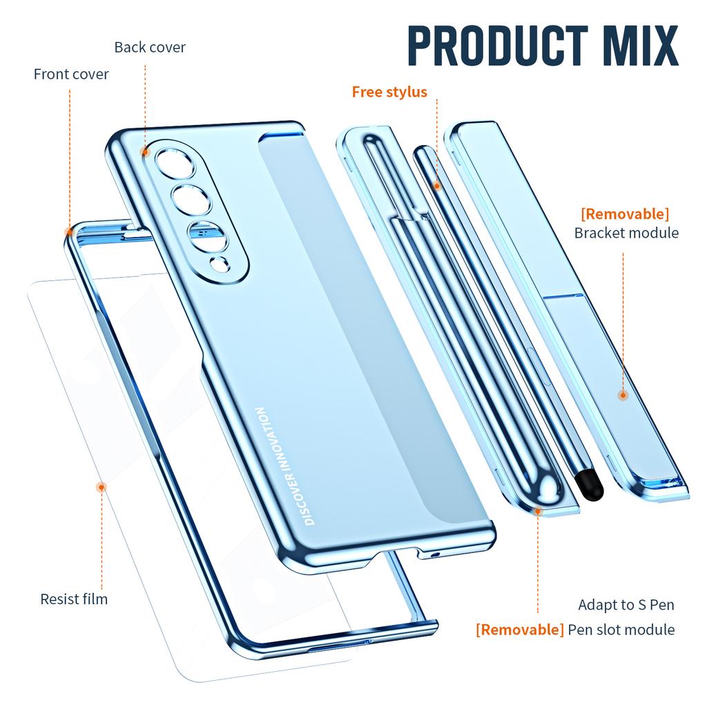 Складной чехол со стеклянной пленкой и полным покрытием для Samsung Galaxy Z Fold 4 5G Fold4 Fold5 Fold 5 Zfold4 Zfold5 Phone Covers