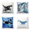 Housse De Coussin Décorative, Motif Océan, Baleine Tueur, Literie
