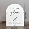"Let Love Shine" Acrylic Sign - White Wedding/concert Logo Board, Ideal for Parties and Store Decor.
