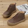 Outdoor Men Ankle Boots Fashion Men's Casual Shoes Leather Short Boots High Top Non-slip Work Boots Comfortable Walking Sneakers