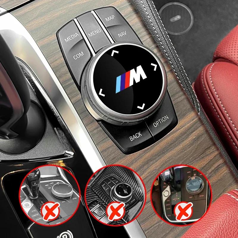 LJFJN1 Car Sticker Hot New 2025 M Logo Multimedia Knob Button Cover Decor Sticker For BMW X2 X3 X4 X5 X6 X7 F25 F26 G11 G12 G06 G07 F30