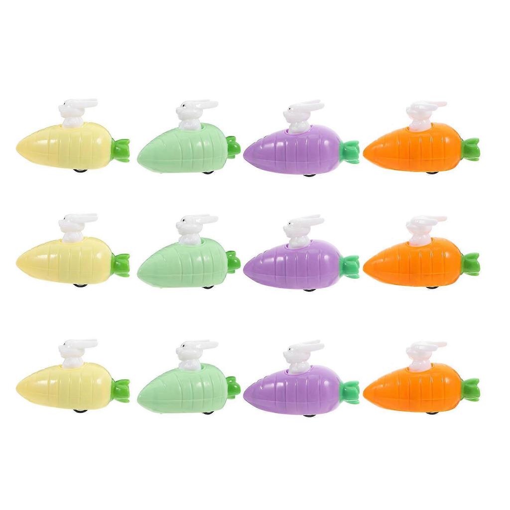 Easter Bunny Pull Back Car Toy for Kids Assorted Color Improves Skills 12 Pcs