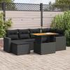 VidaXL Garden Lounge Set 7 Pcs with Cushions Black Wicker 3327058