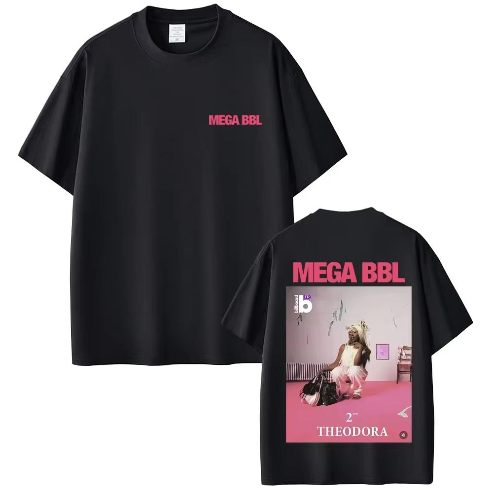 Rapper Theodora Mega Bbl Album Graphic T-shirt Men Women Hip Hop Fashion Pop Music T Shirt Unisex Casual Vintage Cotton T-shirts