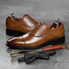 Fashion Cowhide Leather Business Shoes Men Business Dress Shoe Rubber Sole Men's Lace-Up Elegant Formal Oxford Shoes EU Size 38-43