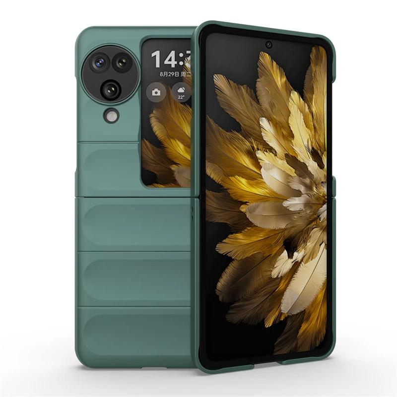 Чехол для OPPO Find N3 Flip 5G Global Задняя крышка Чехол для телефона Жидкий силикон Противоударные Бронированные чехлы Funda Coque