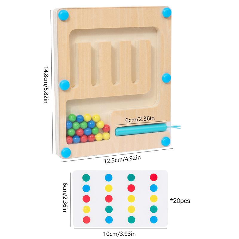 Магнитный лабиринт с четырьмя цветными шариками, детская развивающая игрушка для раннего обучения цветовой классификации