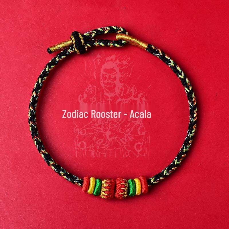 Женский браслет из красной нити с изображением горы Путуо — золотой, ручной работы, на удачу, с изображением Будды из года в Бенмин, подарок.