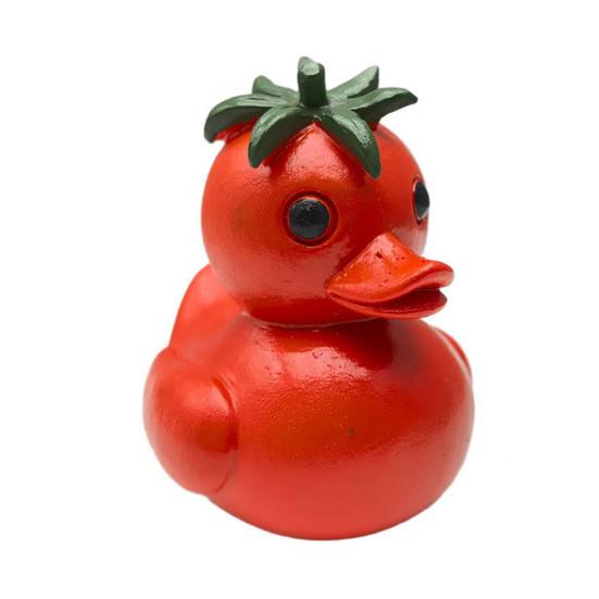 Vegetable Duck Figurine 3D Tomato Mushroom Duck Statue Resin Vegetable-Themed