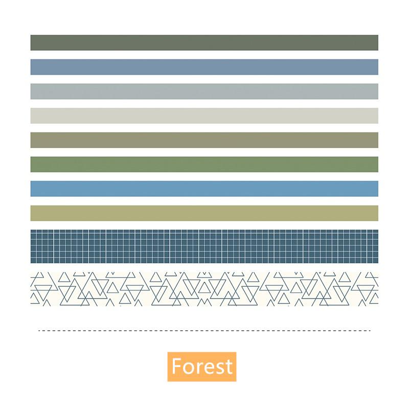 10pcs Basic Color Paper Washi Tape Set 10mm 25mm Rainbow Adhesive Masking Tapes Stickers Decoration Album Diary A6174