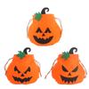 Halloween Felt Treat Bag Handmade Pumpkin Candy Goodie Gift Bag With Drawstring Trick Or Treat Halloween Party Favors Supplies