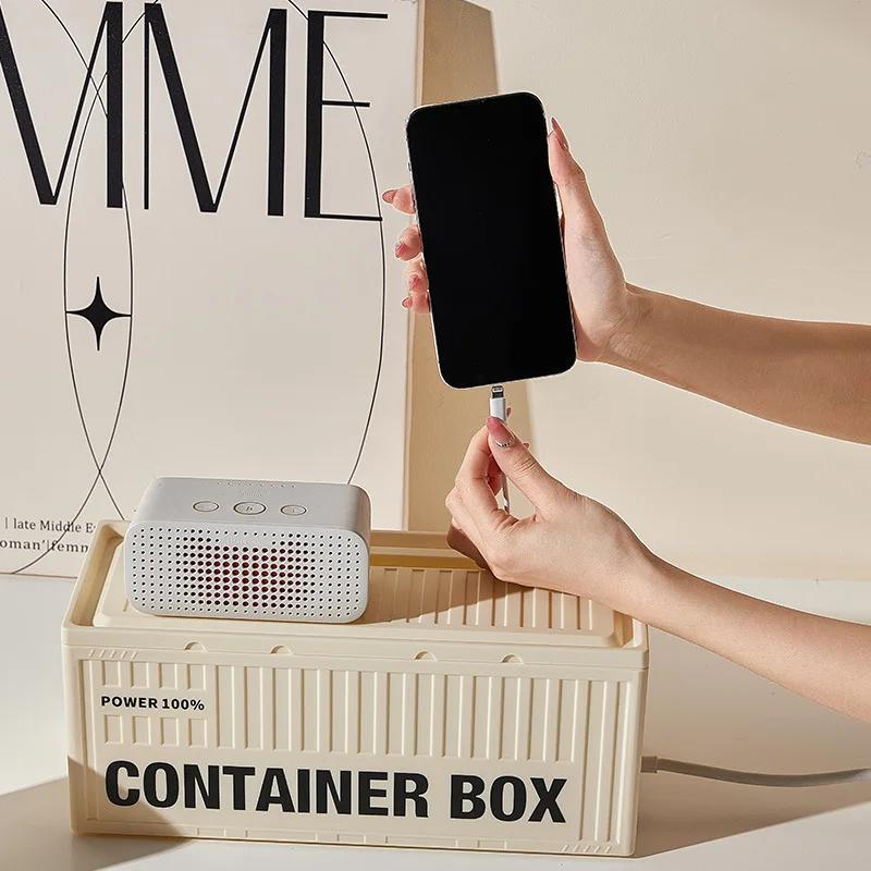 Cable Storage Box With Lid High Capacity Cord Organizer Space Saving Desktop Socket Management Box For Home Office Supplies