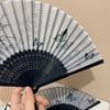 Веер для классического танца в китайском стиле, высококачественный веер с росписью тушью, новый складной веер с кисточками
