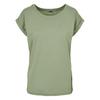 Build Your Brand Womens/Ladies Cotton Extended Shoulder T-Shirt