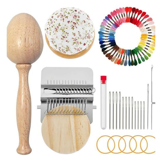 Darning Loom Kit Darning Egg Darning Mushroom Knit Patch Kit Speedweve Mini Darning Loom Thread Large Eye Needles Pin Cushion for Darning Socks