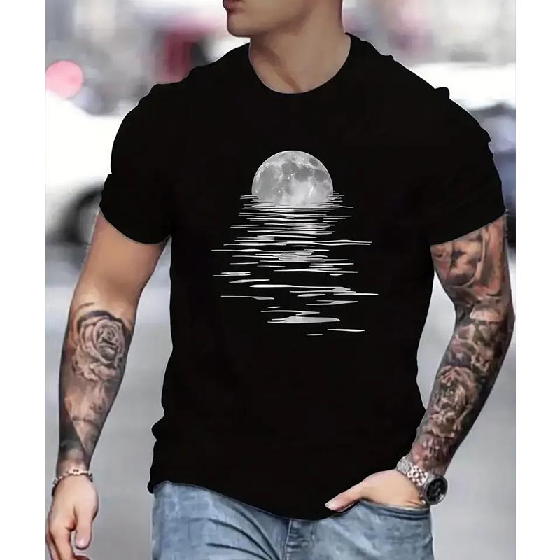 New Summer Men's Fashion T-shirt Personality Kitten Printed Men's T-shirt Top