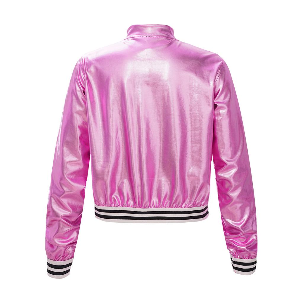 Детская бронзовая тканевая куртка для девочек, пальто, топ в стиле хип-хоп, джаз, современный танцевальный топ, костюм для дискотеки