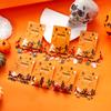 Halloween Cat Pumpkin Ghost Dangle Earrings for Women Fashion Crystal Beaded Round Circle Hoop Earrings Halloween Party Jewelry
