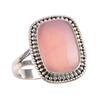 Ювелирное кольцо из чистого серебра 925 пробы с натуральным розовым опалом, размер 8,5 F2q70