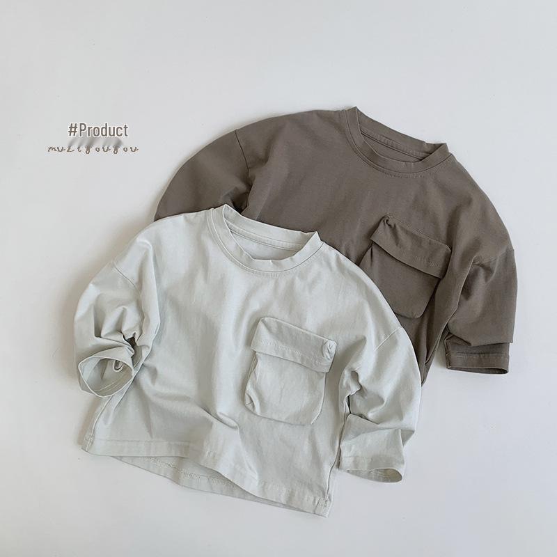 Kids' Autumn Long-Sleeve Cotton T-Shirt - Versatile Korean Style for Boys & Girls