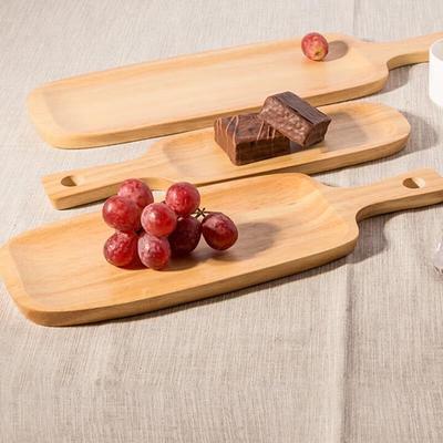 Прямоугольный деревянный поднос для подачи с ручками, 35x10 см (2-Pack)