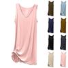 Ladies' Loose Casual V-neck Flying Edge Nightgown Summer Solid Color Home Skirt Can Be Worn As An Outerwear Dress