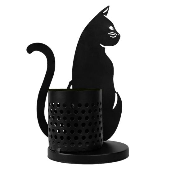 Настольный держатель для ручек, контейнер для кистей для макияжа, креативная форма, нержавеющий, устойчивый к коррозии, многофункциональный органайзер в форме кошки, органайзер для хранения ручек