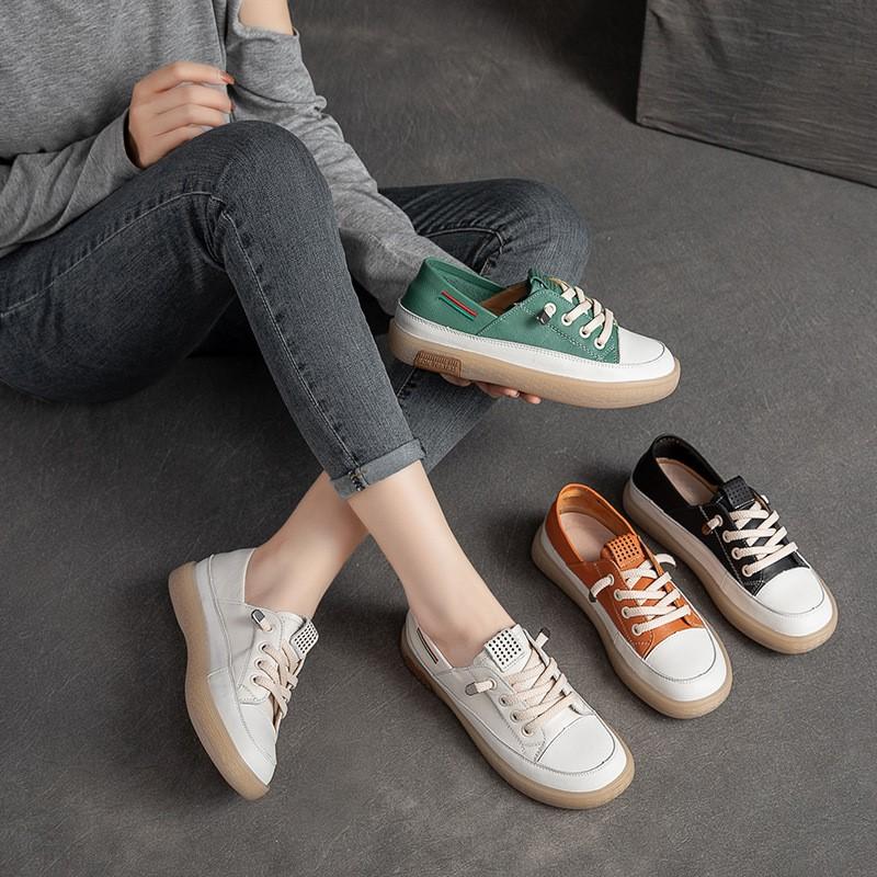 Johnature Женская обувь на плоской подошве из натуральной кожи, лаконичная удобная женская обувь ручной работы для отдыха на мягкой подошве