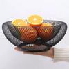Round Iron Art Fruit Basket Black/Gold Fruit Vegetable Basket Mesh Fruit Snacks Basket  Countertop