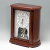 Seiko Clock Table Clock Radio-Controlled Analog Rotating Decoration Wood Case Brown Wood Grain BY242B