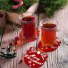 2PCS Heat Insulation Christmas Felt Coasters Absorbent Coasters Household Cup Mat  New Year