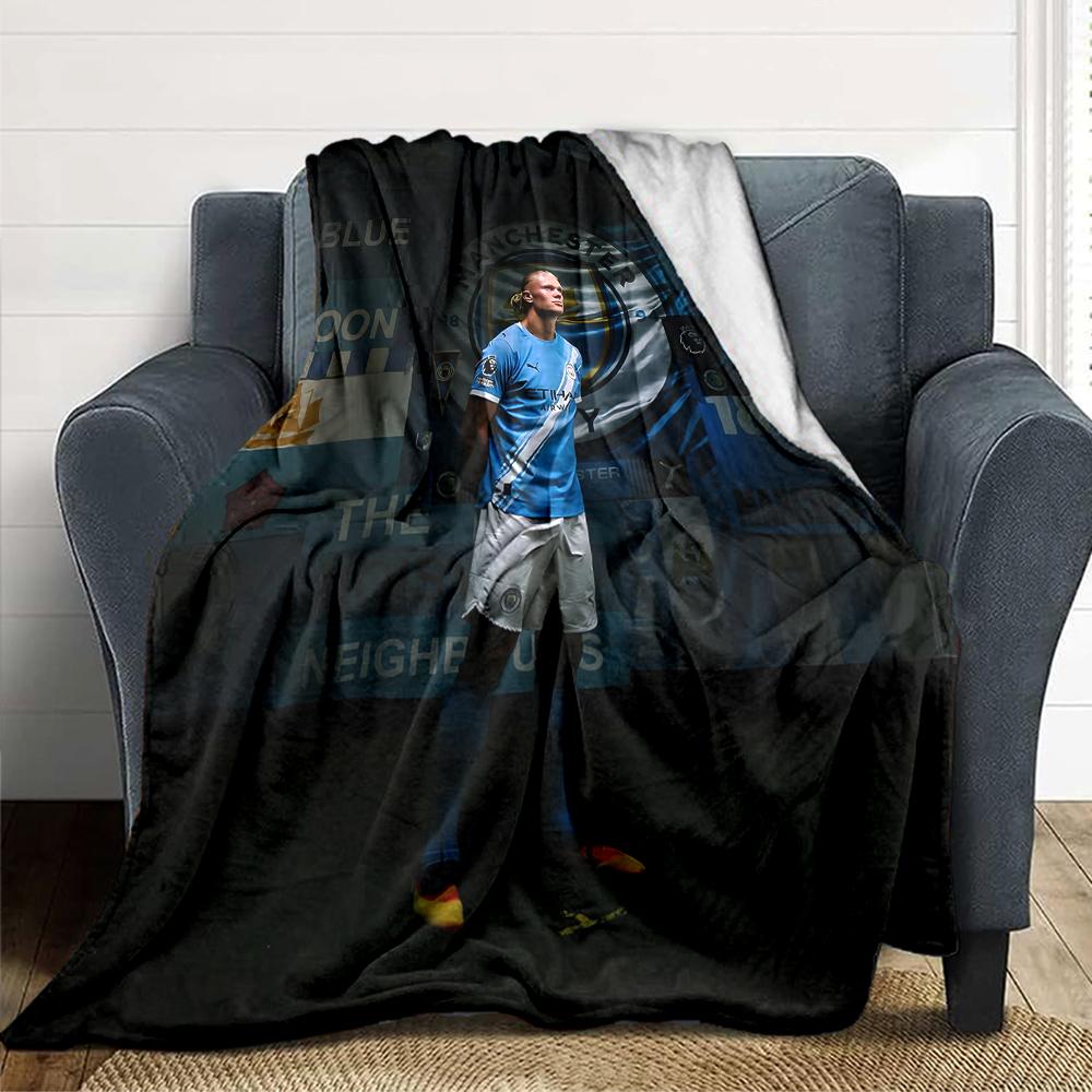 Manchester Citys Haaland Blankets Flannel Printed Breathable Warm Throw Blanket for Home Office Bedspreads 0708a81