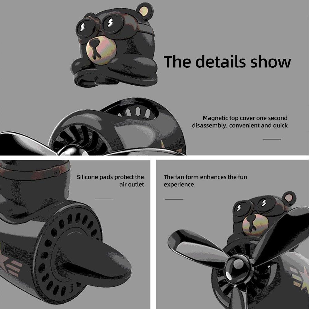 Освежитель воздуха для автомобиля Cute Bear Pilot | Вращающийся пропеллерный диффузор | Стойкий аромат