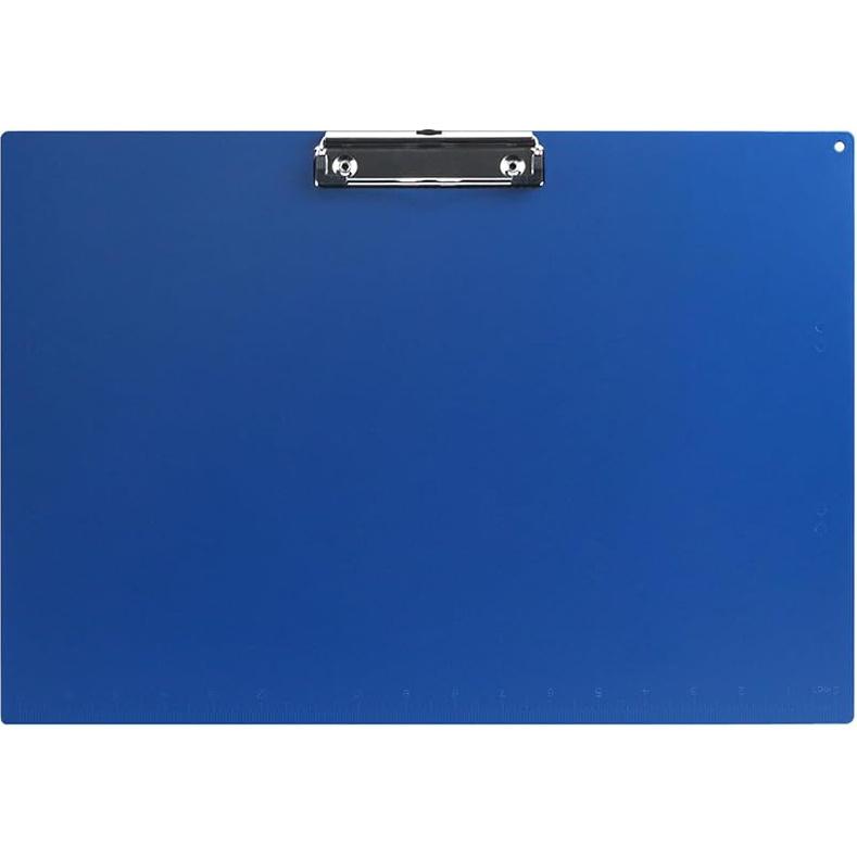 Acocony 11x17 Clipboard Landscape with Ruler Extra Large Clipboard Low Profile Clip 11 x 17 Clipping Board Plastic Blue Pack of 1