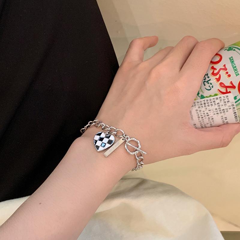 iF ME Женский браслет в стиле панк с серебряным сердечком, модный кулон, многослойные браслеты, ювелирные аксессуары, подарок