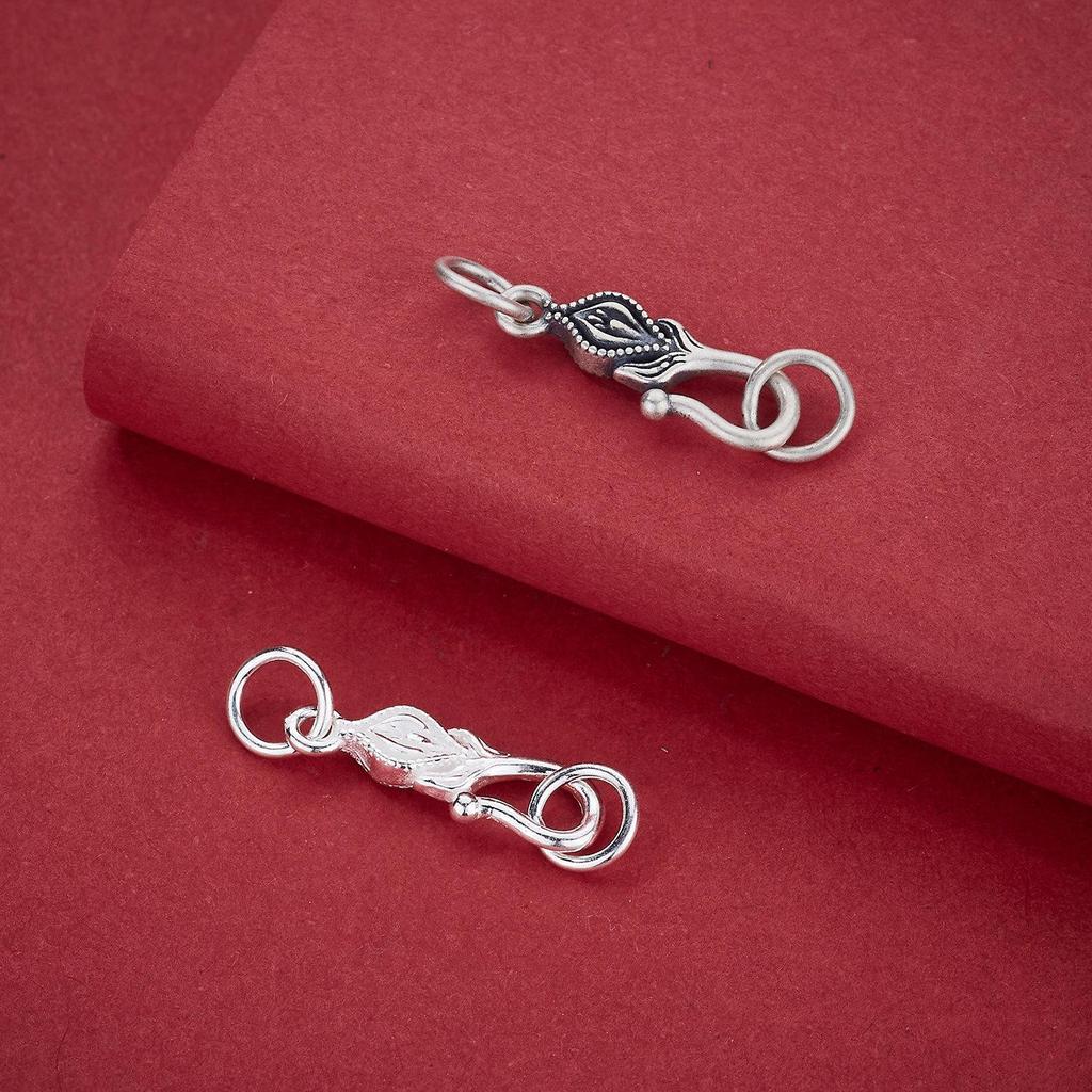 S925 Sterling Silver Flower S Clasp Pendant Connector for DIY Bracelets