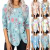 Рубашки с длинным рукавом для женщин, футболки с принтом, блузки, повседневные топы на пуговицах нестандартной формы, пуловер