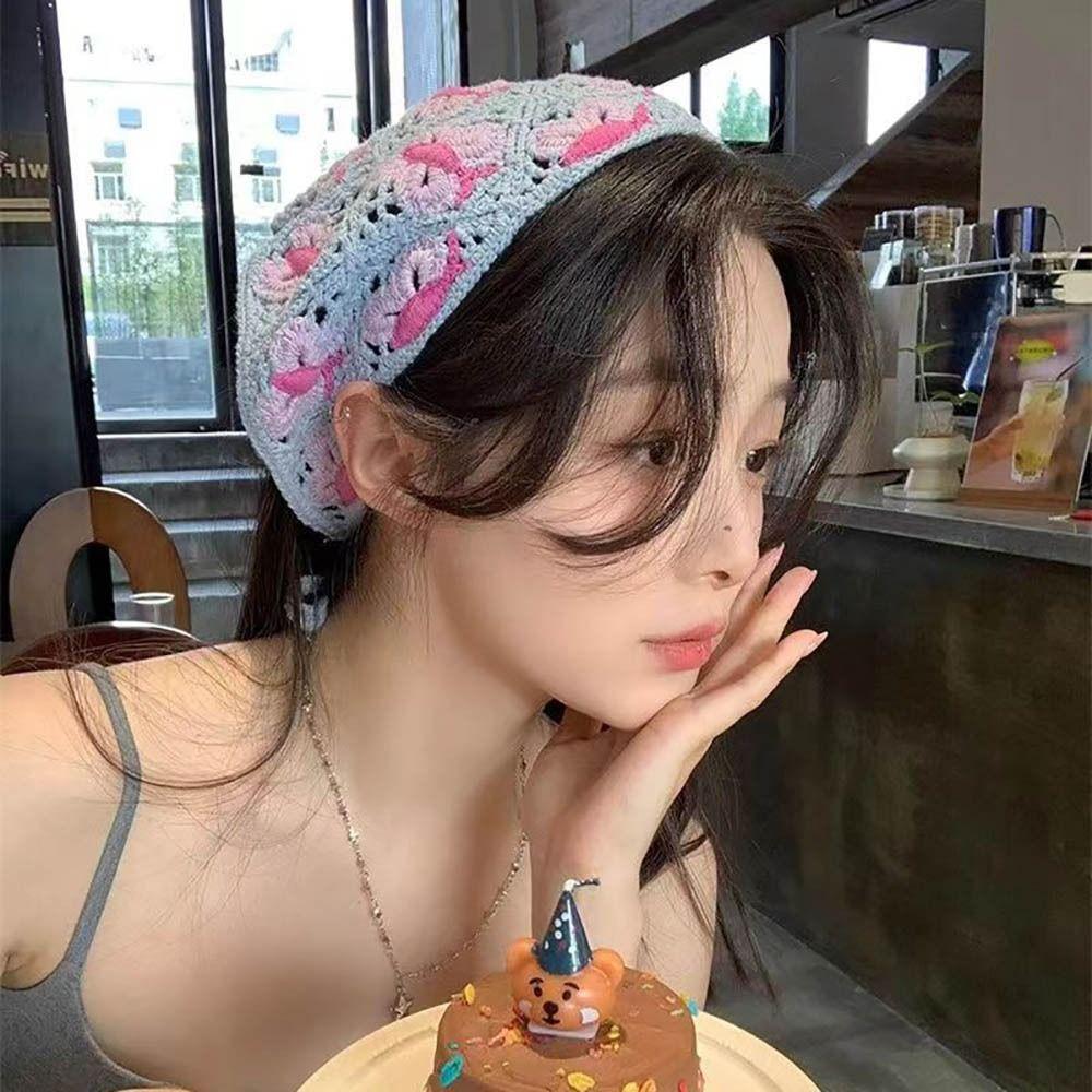 Вязаная треугольная повязка на голову ручной работы крючком повязка на голову полотенце милый платок шляпа для девочек