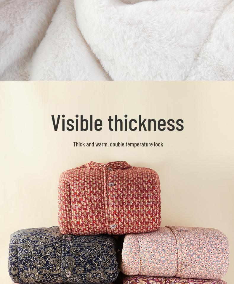 Легкая зимняя хлопковая куртка для бабушки - Теплое, короткое, стеганое пальто для мамы