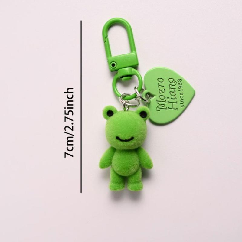 Милый 3D брелок в виде лягушки, флокированная маленькая лягушка, парный мобильный телефон, брелок для автомобиля, наушники, рюкзак, подвески, сумка, декор