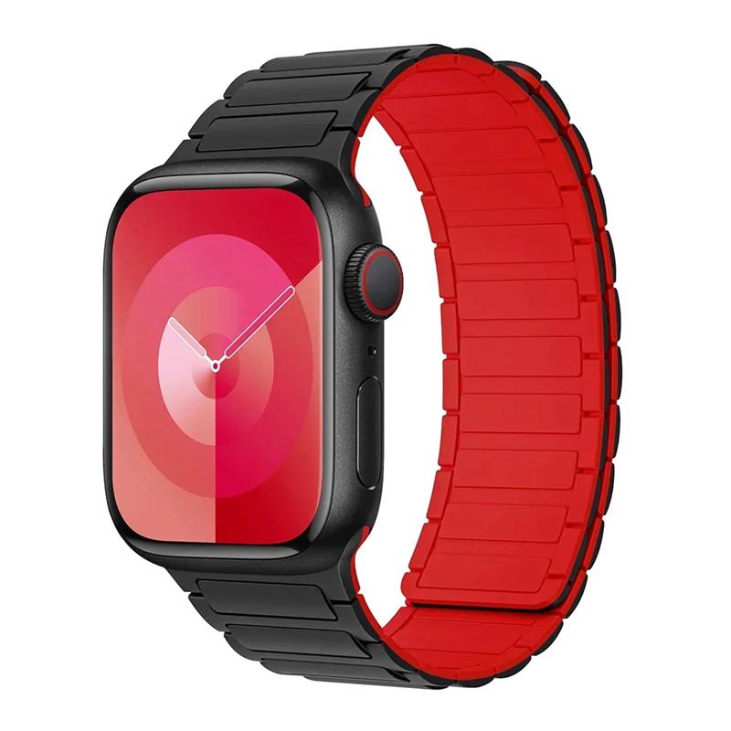 Magnetic Loop for Apple Watch Band 46mm 49mm 45mm 44mm 42mm 41mm 40mm 38mm Silicone Bracelet iWatch Series 10 9 8 7 6 5 Se Ultra 2 Strap