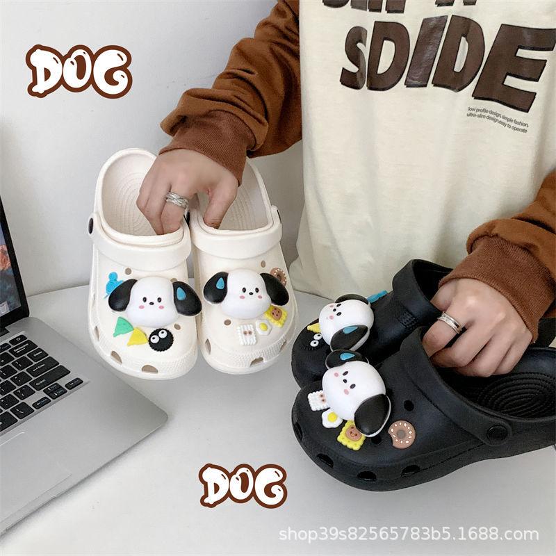 Chiapa Dog Hole Shoes Women's Summer Wear Big-eared Dog Kulomian New Versatile Beach Toe Shoes