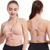 Bra Front Zipper Closure Solid Color Vest Type Hollow Out Back Adjustable Shockproof