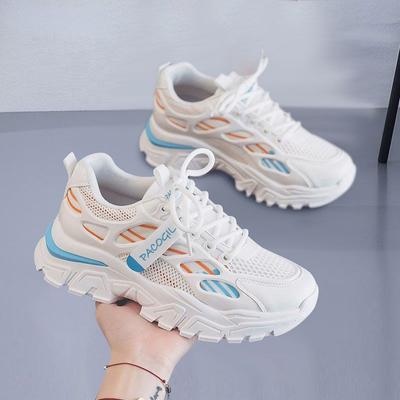 Европейская и американская модная сетчатая обувь 2024 года, весна-лето, новые высокие туфли для пап, повседневная универсальная дышащая спортивная повседневная обувь